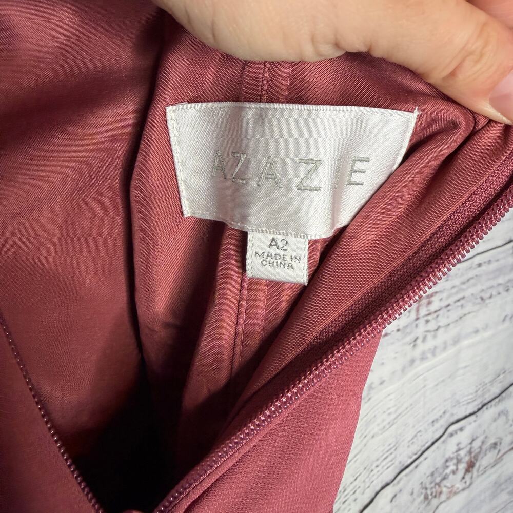 Azazie Dixie  Amethyst A-Line Halter Pleated Chiffon Dress 2 - Picture 3 of 8
